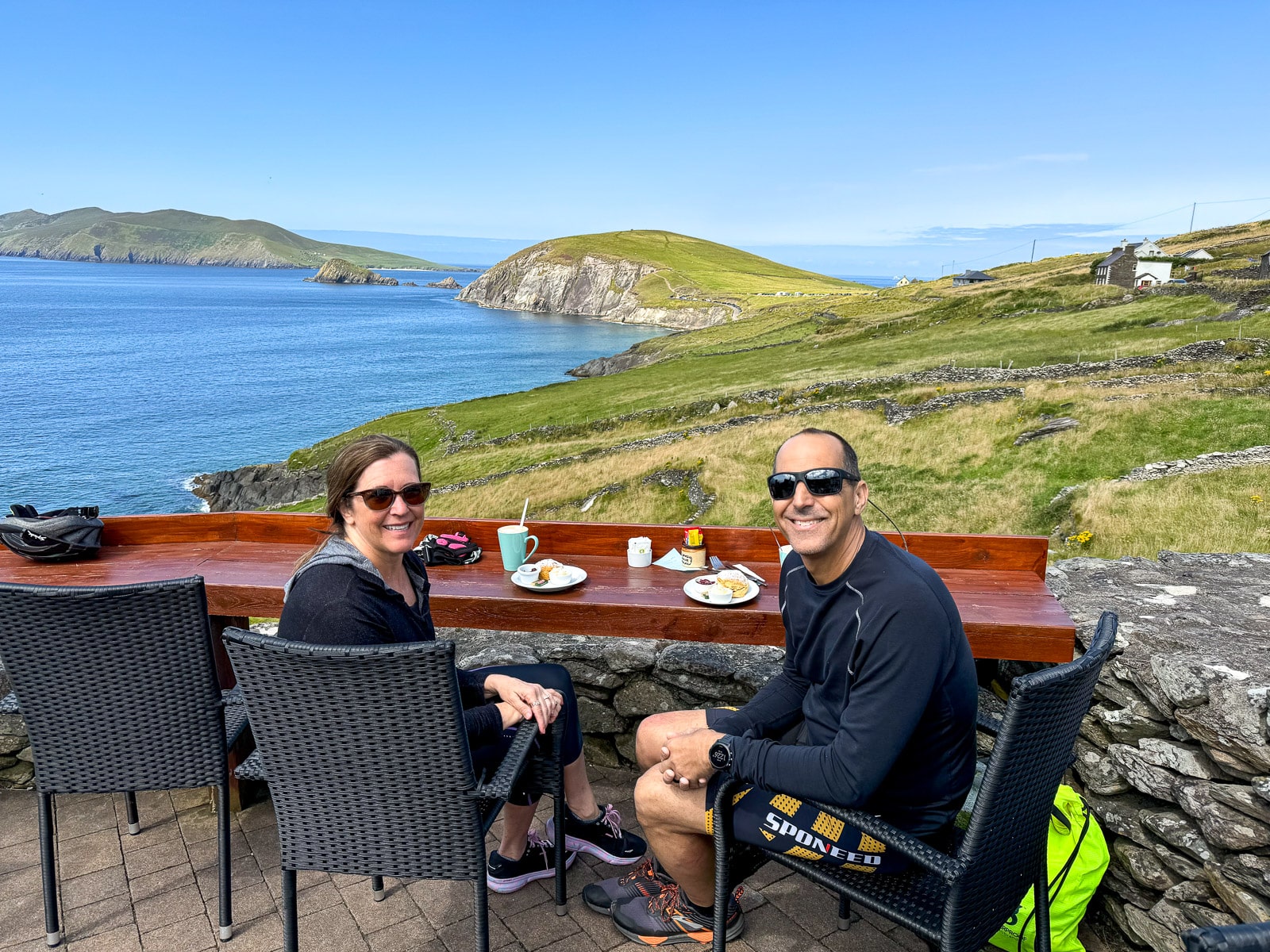 Mike and I at Cafe La Tra enjoying coffee and scones..