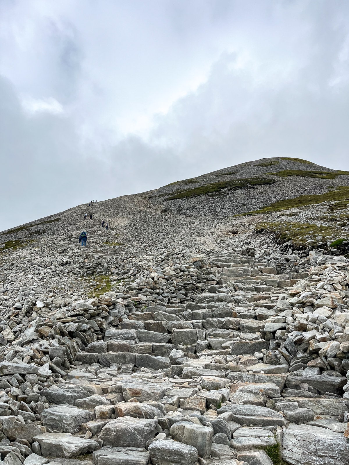 A view of the hike up Croagh Patrick.