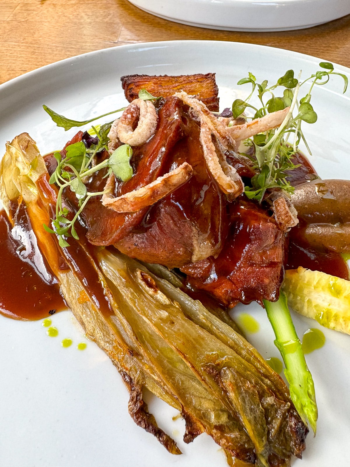 A plate of lamb shoulder.