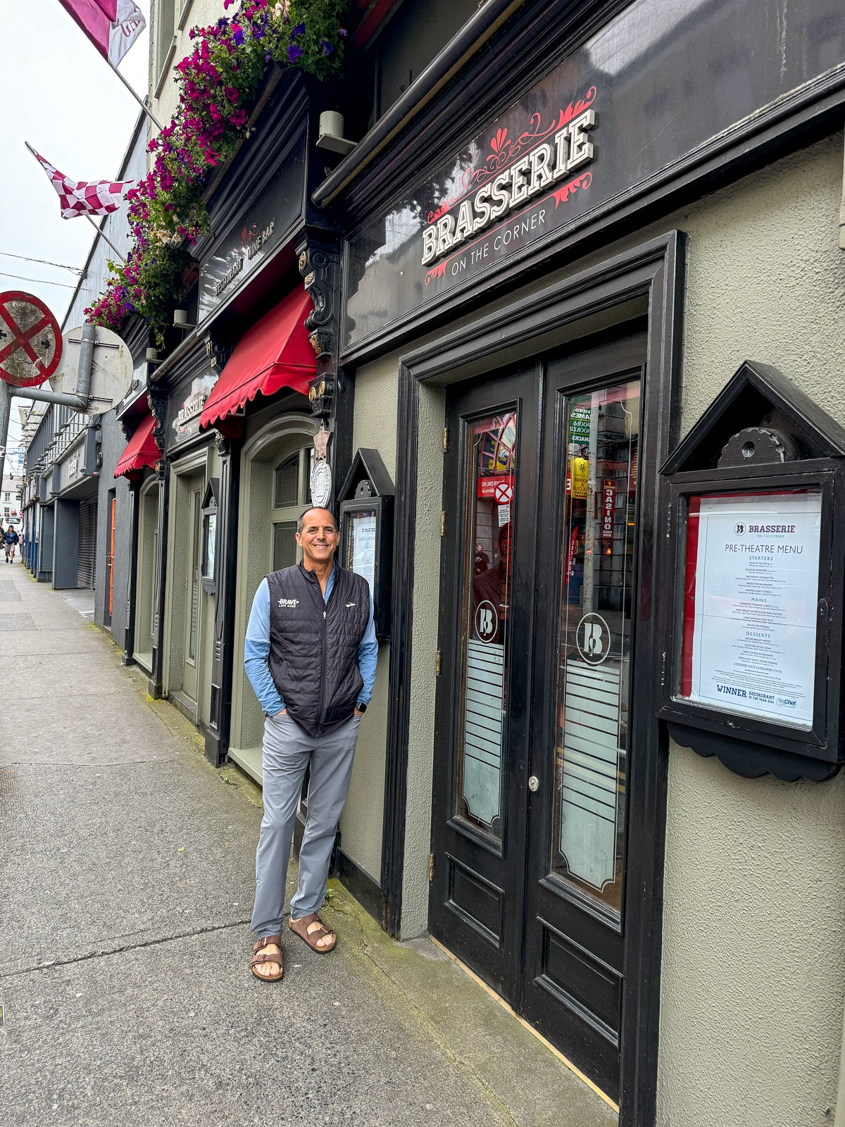 Mike outside Brasserie in Galway, Ireland.