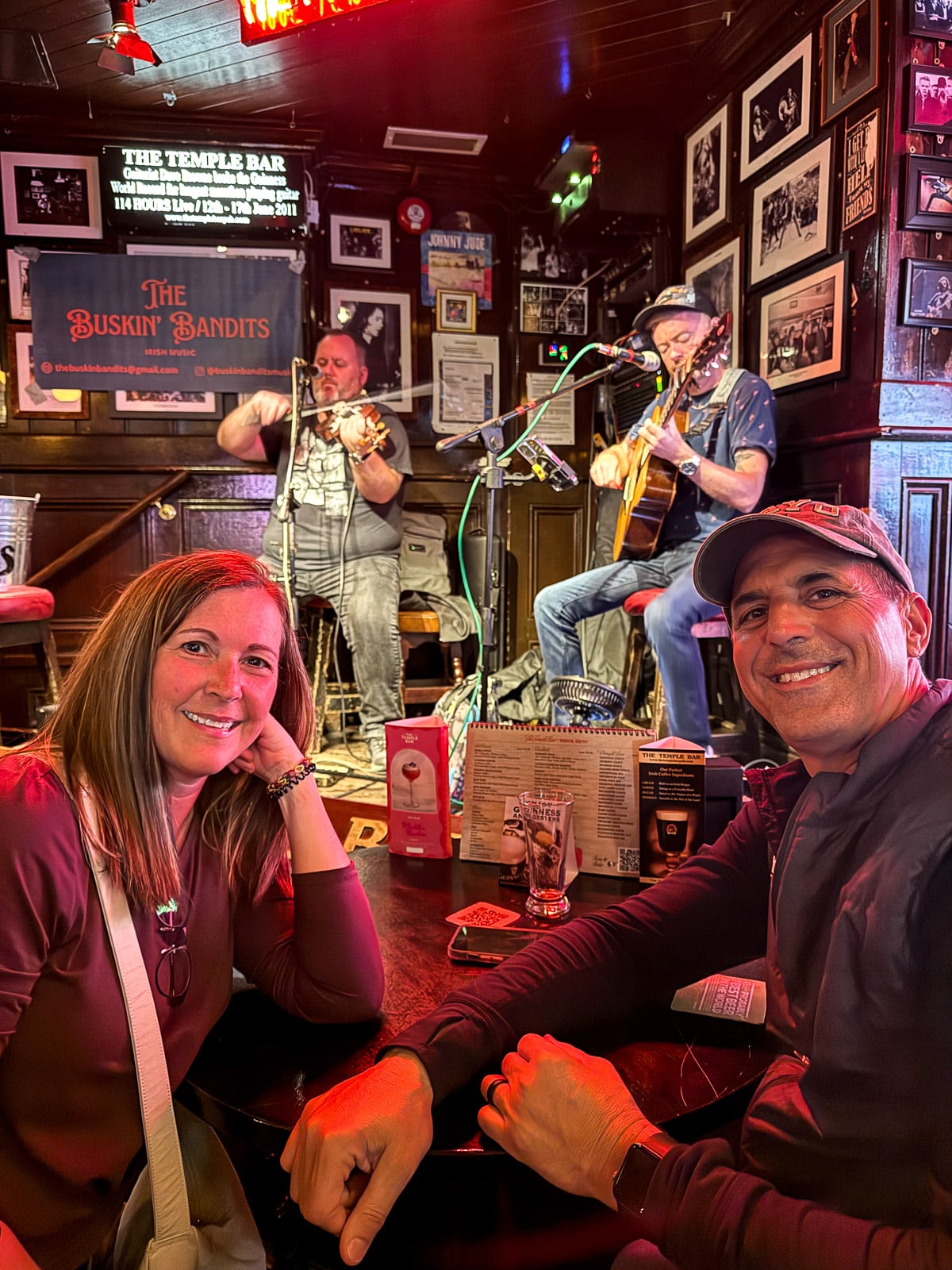 Mike and Sue at the Temple Bar in Dublin.