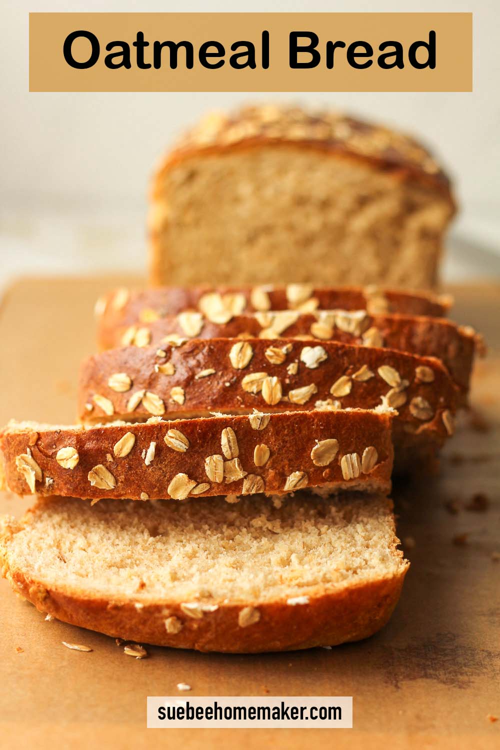 Some sliced oatmeal bread on a board.