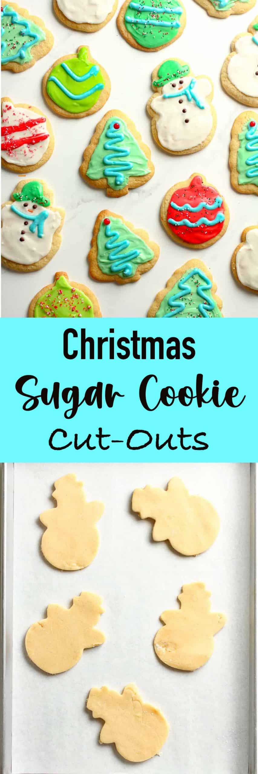 Two photos of Christmas Sugar Cookie Cut Outs.