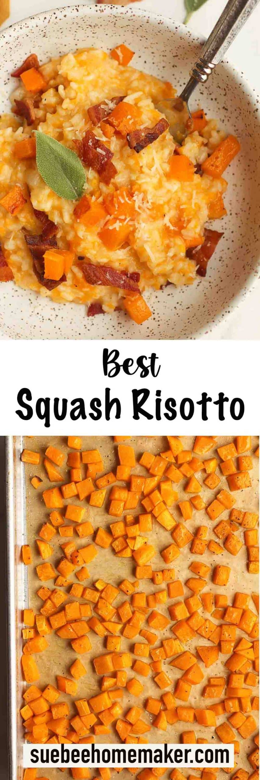 Two photos of the Best Squash Risotto.