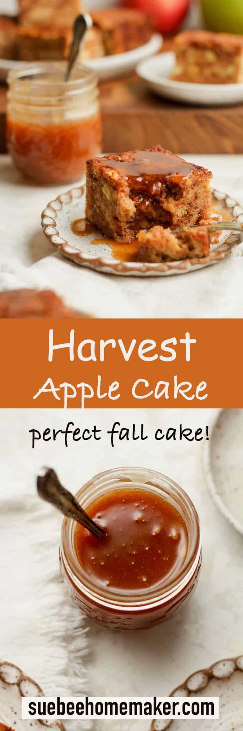 Two photos of Harvest apple cake - the perfect fall cake!