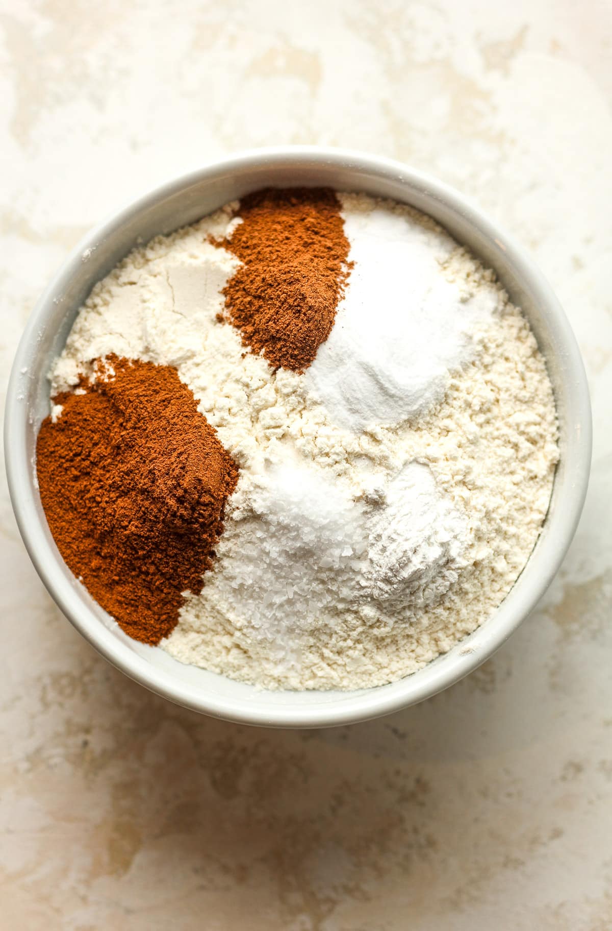 A bowl of the dry ingredients.