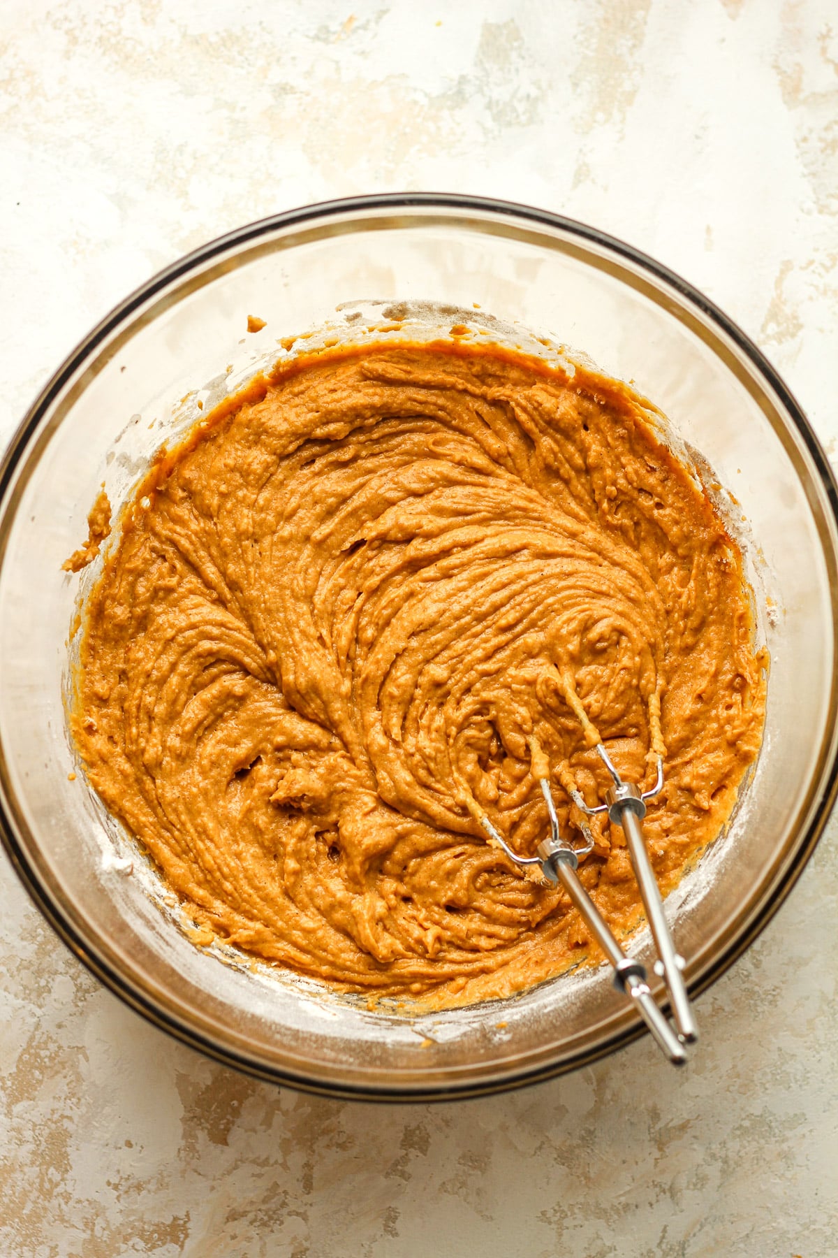 A bowl of the pumpkin batter.