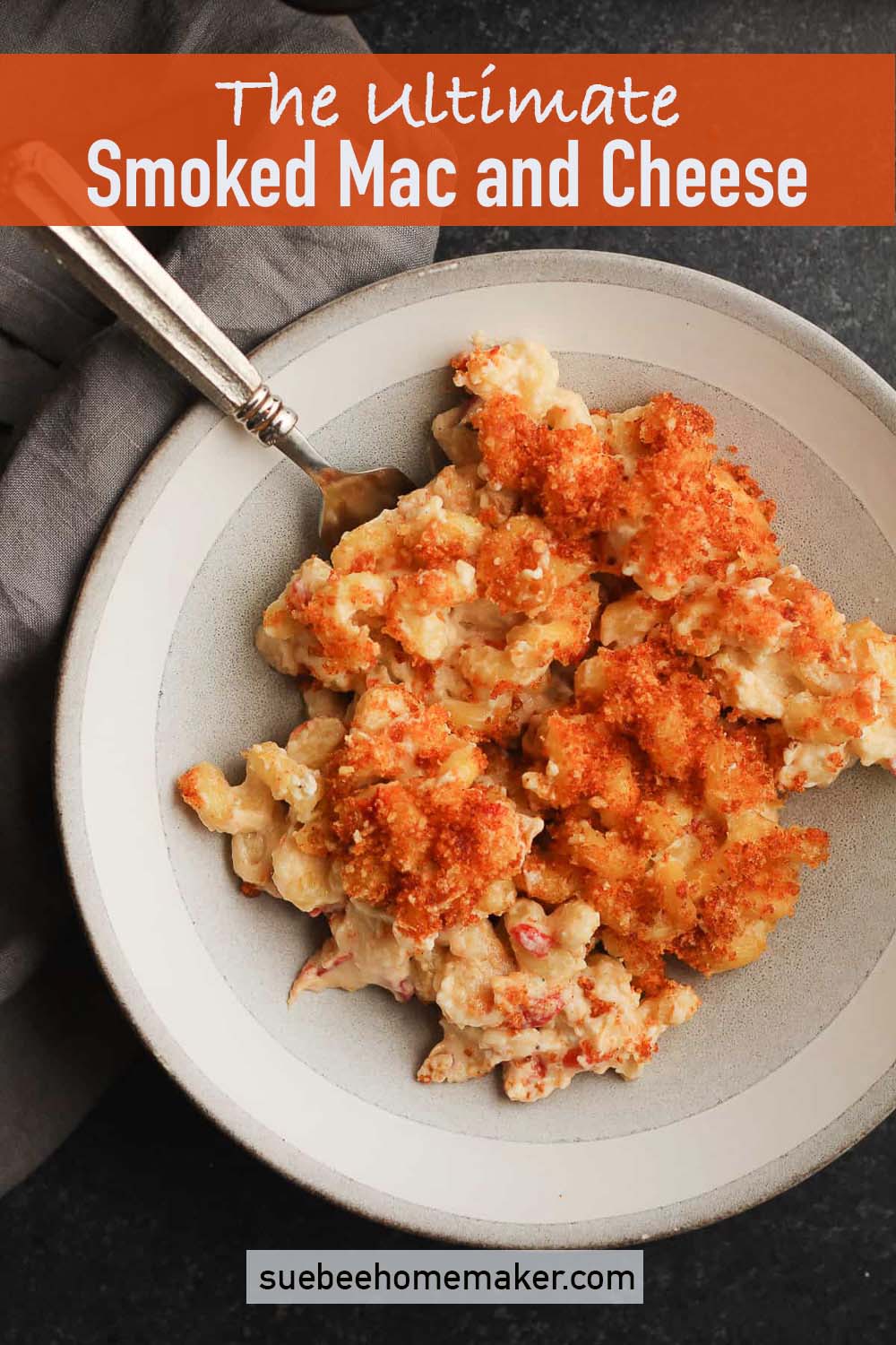 A bowl of the ultimate smoked Mac and cheese.