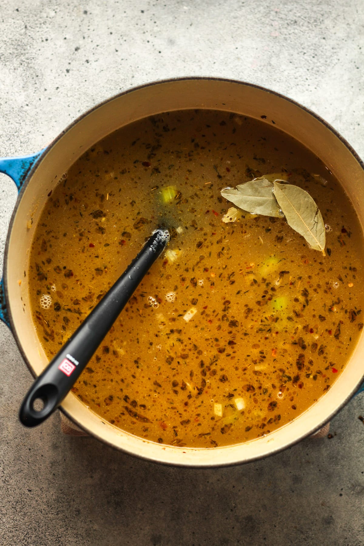 A pot of the soup broth.