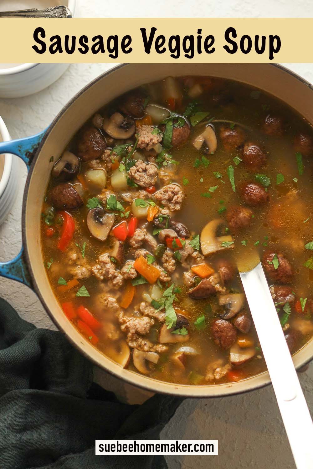 A large pot of Sausage Veggie Soup