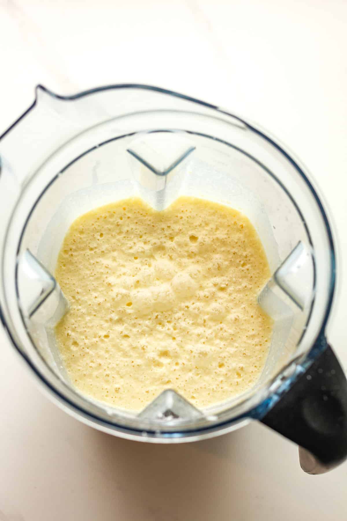 A blender of the mixed batter.