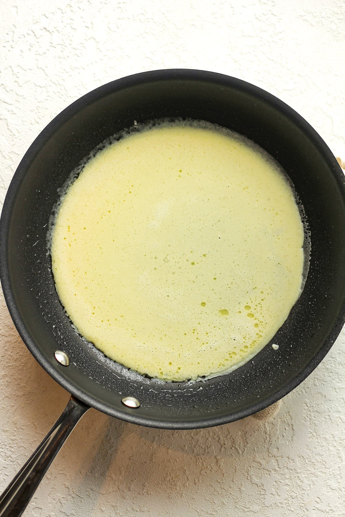 A pan of the crepe batter.