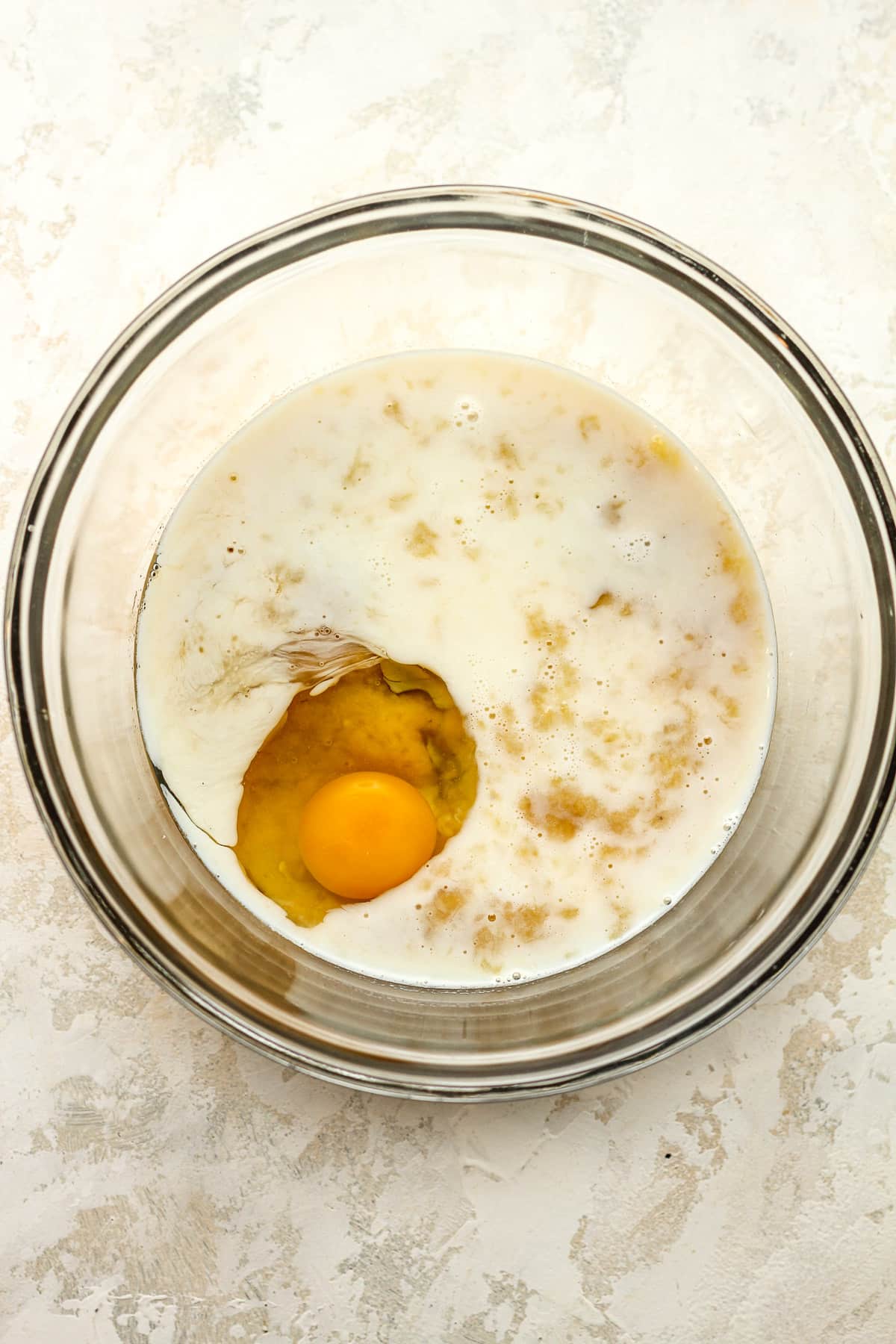 A bowl of the wet ingredients.