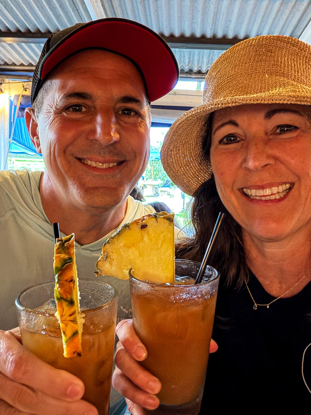 Mike and I drinking a mai tai at The Dolphin.