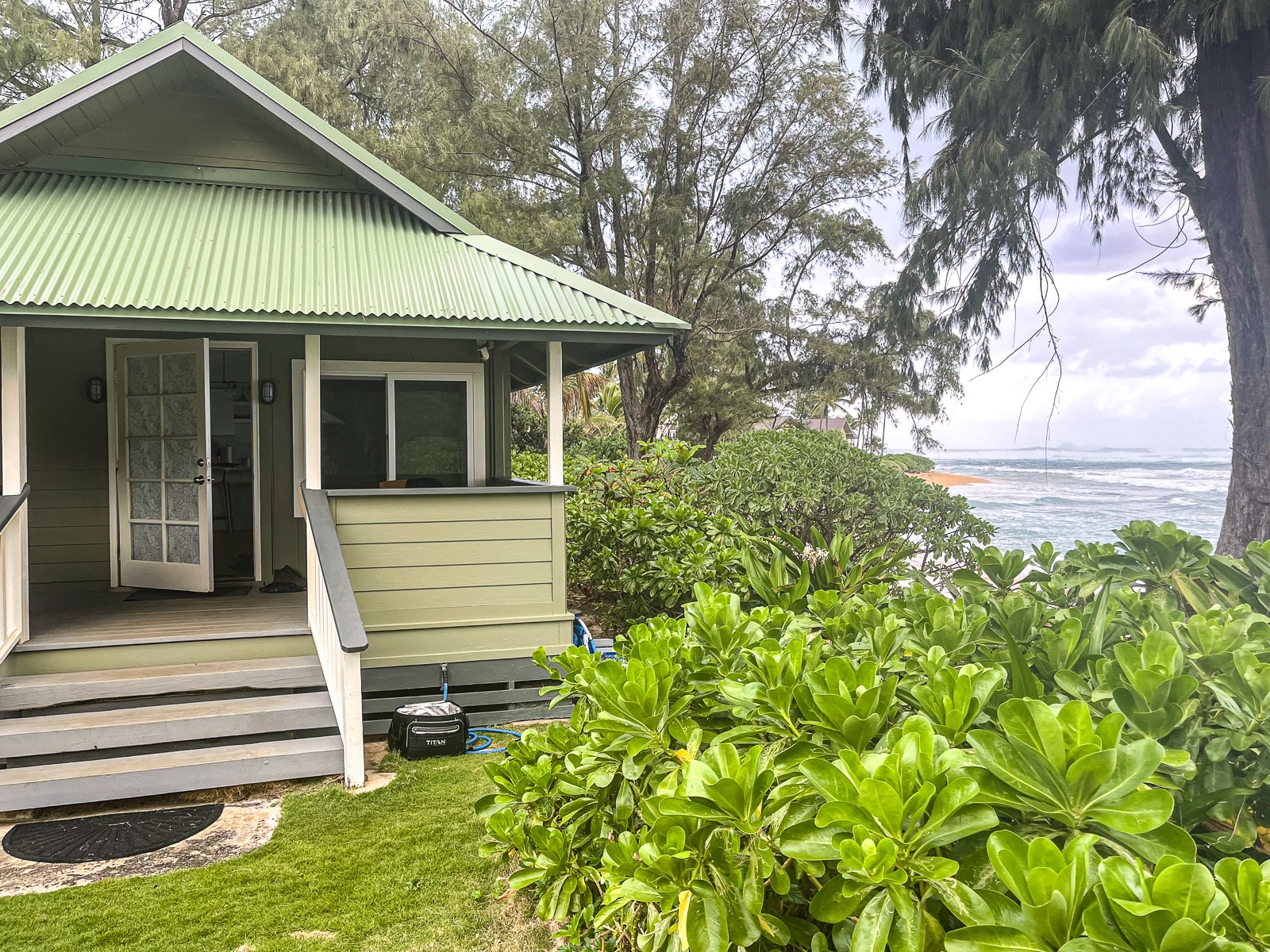View of our Airbnb on the north shore of Kauai.