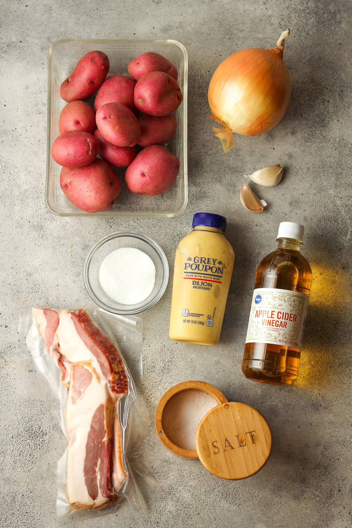 Ingredients for the German potato salad.