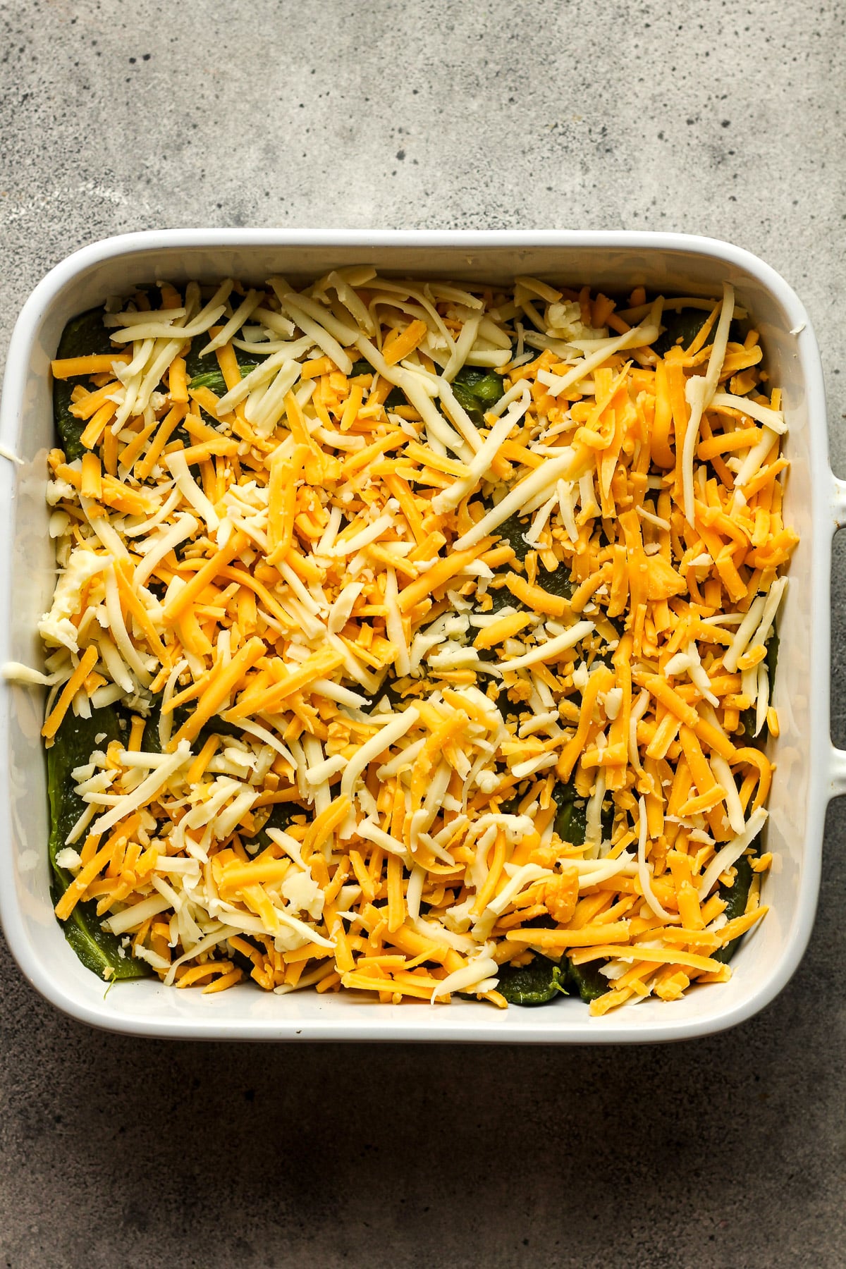 The dish showing the cheese layer.