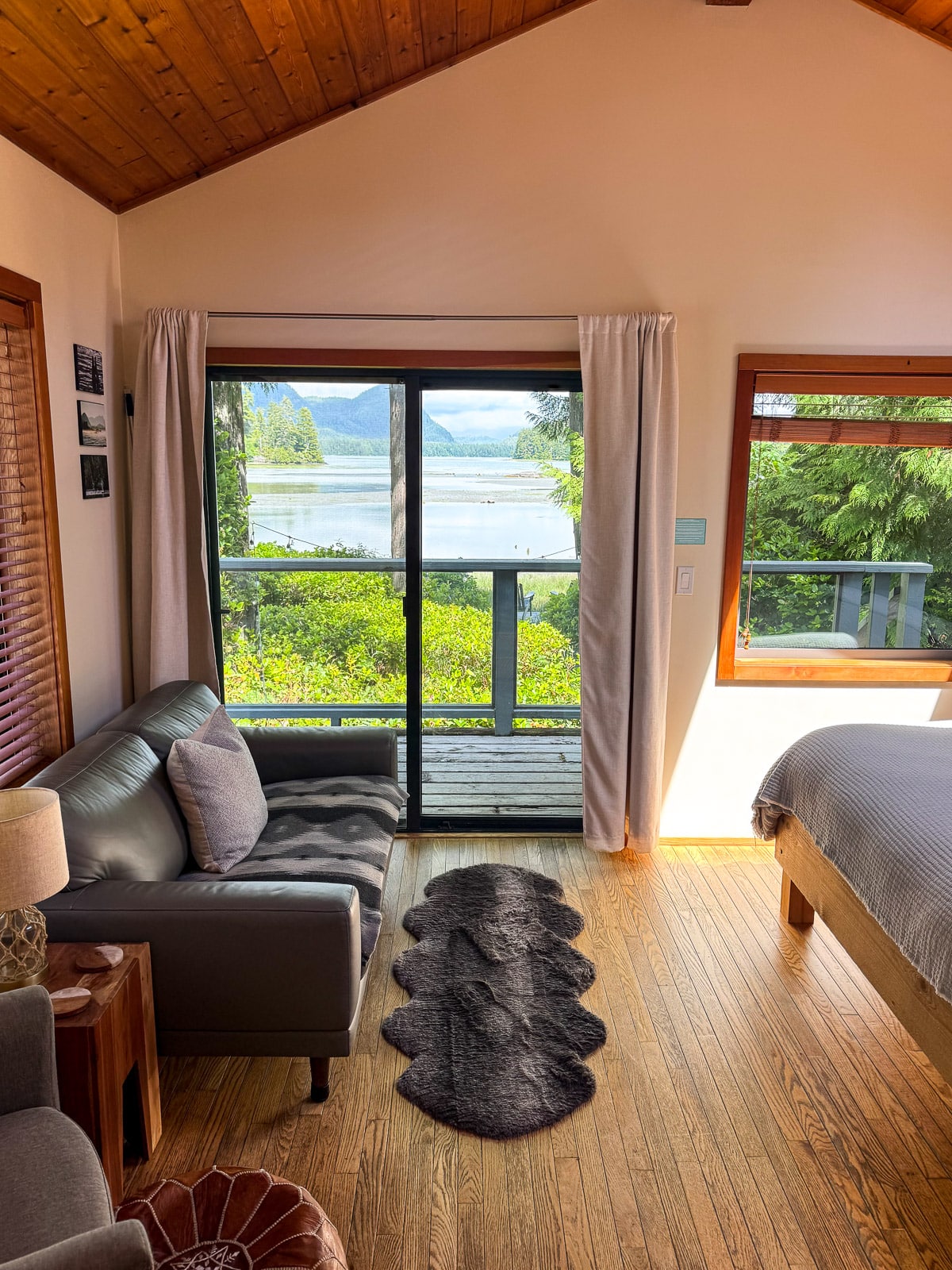 View of the airbnb showing the marshy dock area.
