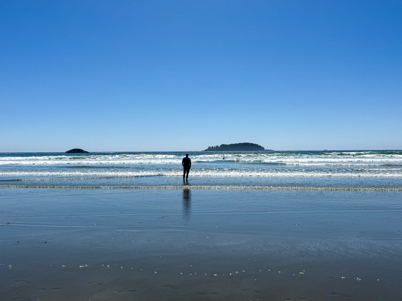 Mike wading into the ocean.