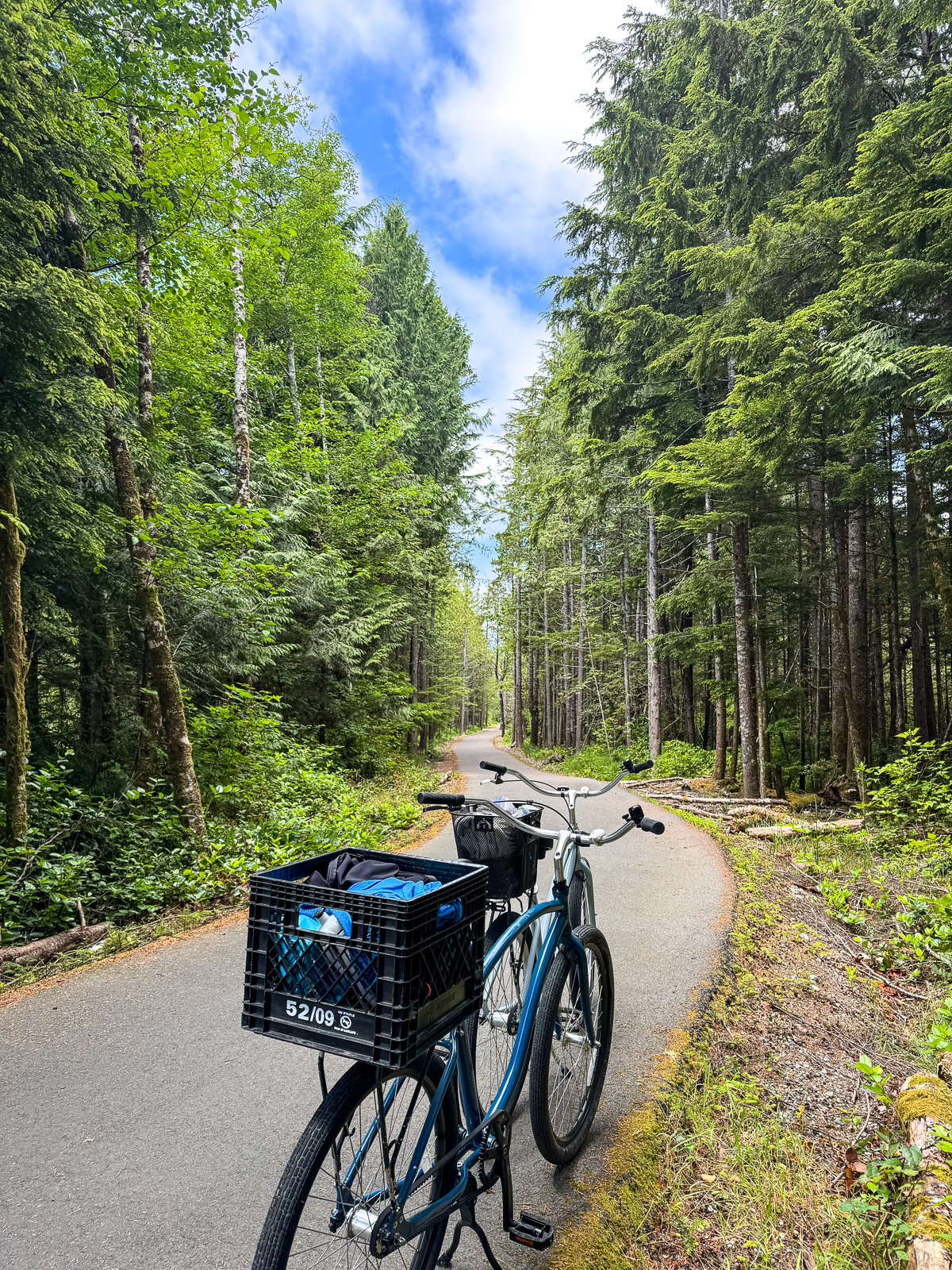 The bikes on the beautiful PCR bike path.
