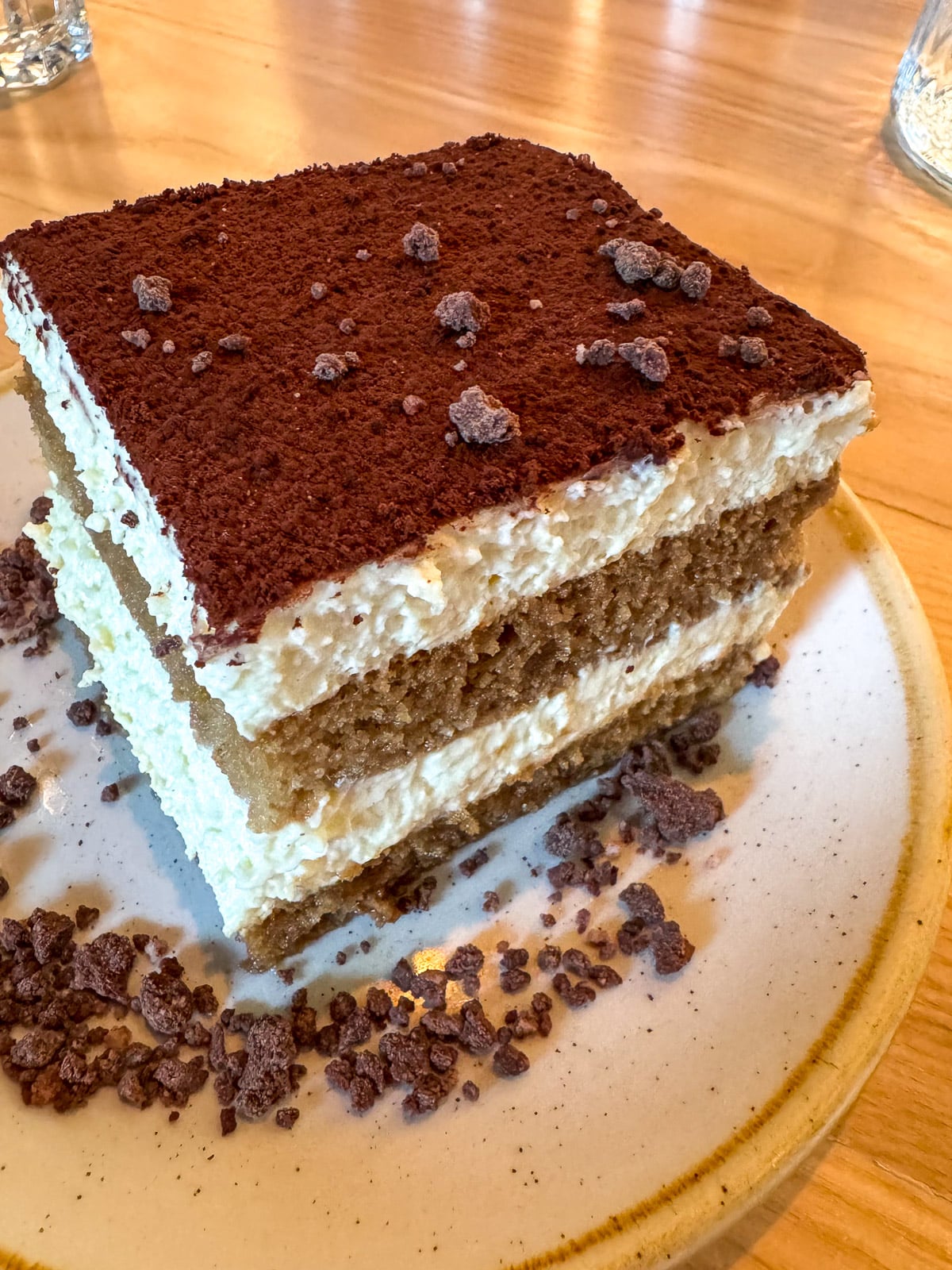 A slice of tiramisu at Ombre.