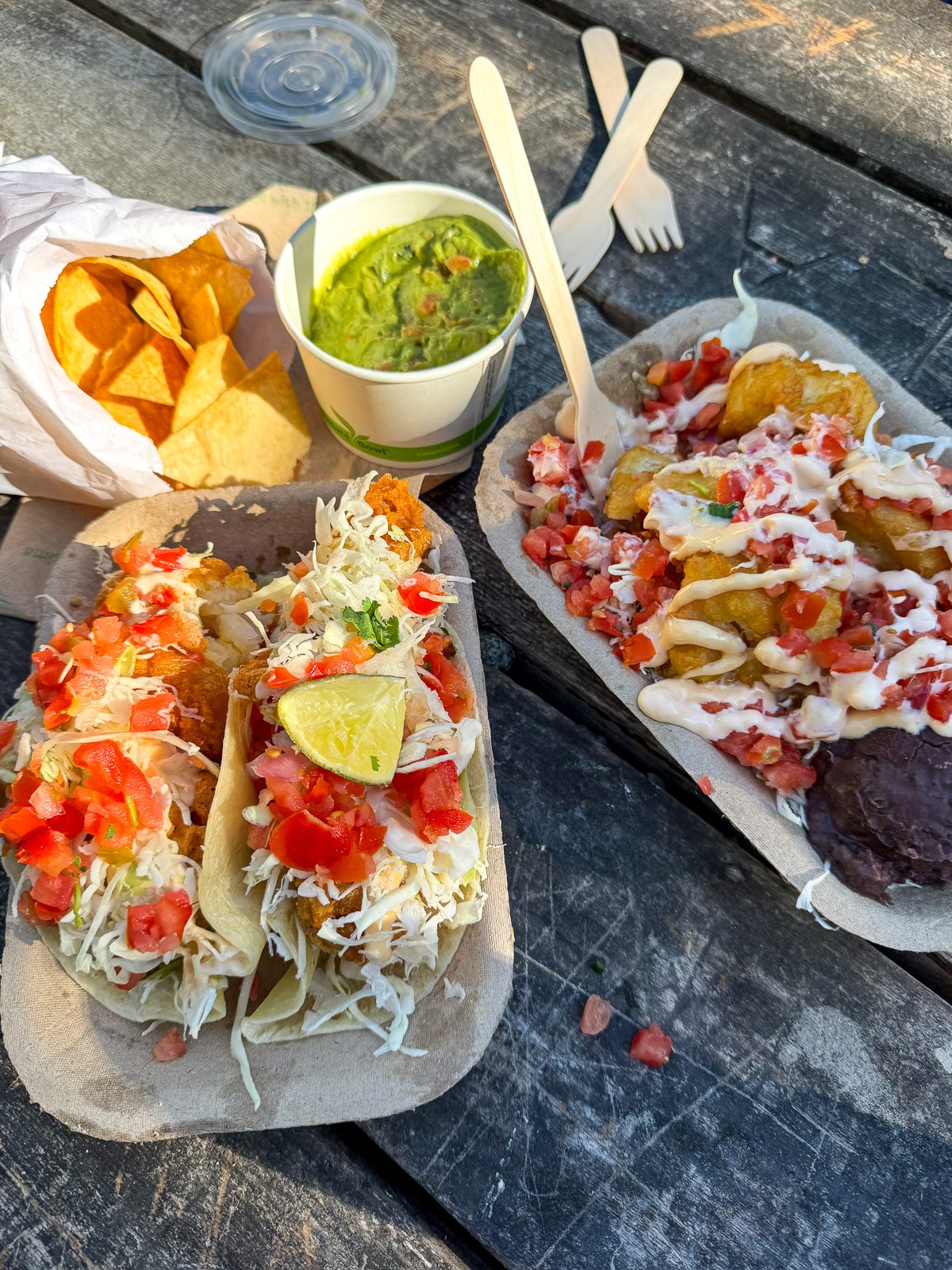 Our fish tacos at Tacofino.