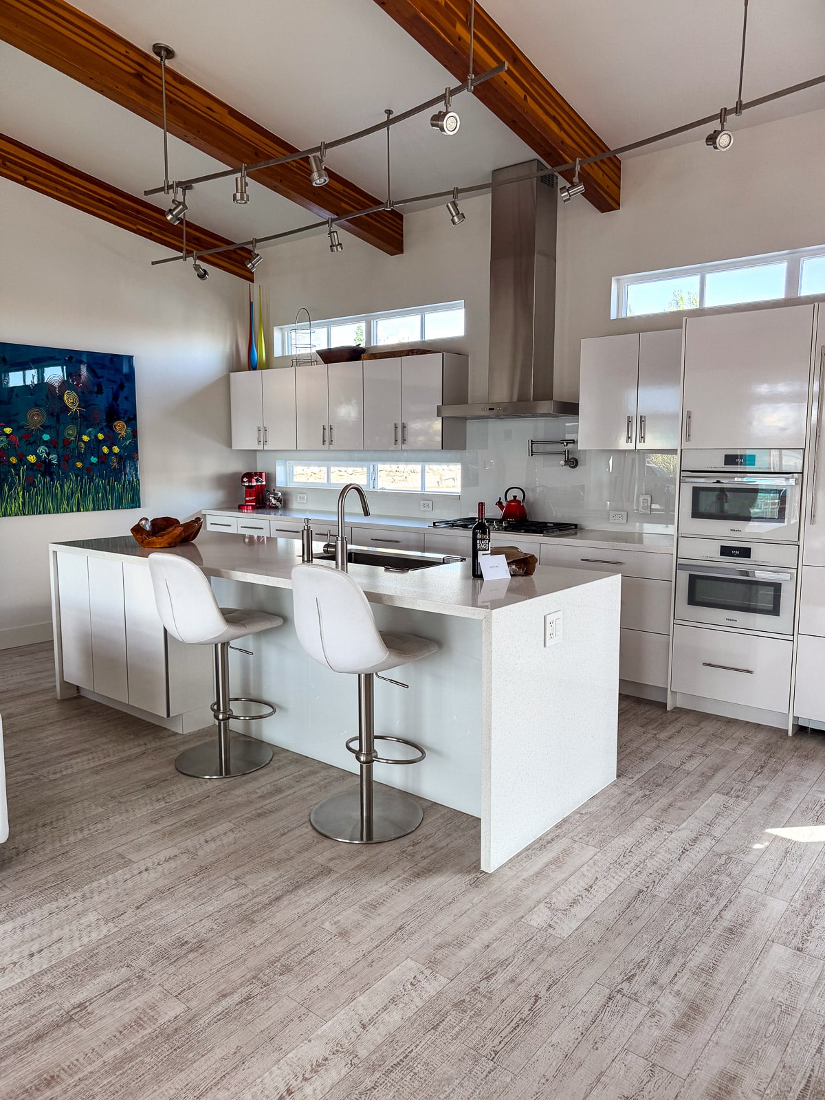 The kitchen in our floating home.