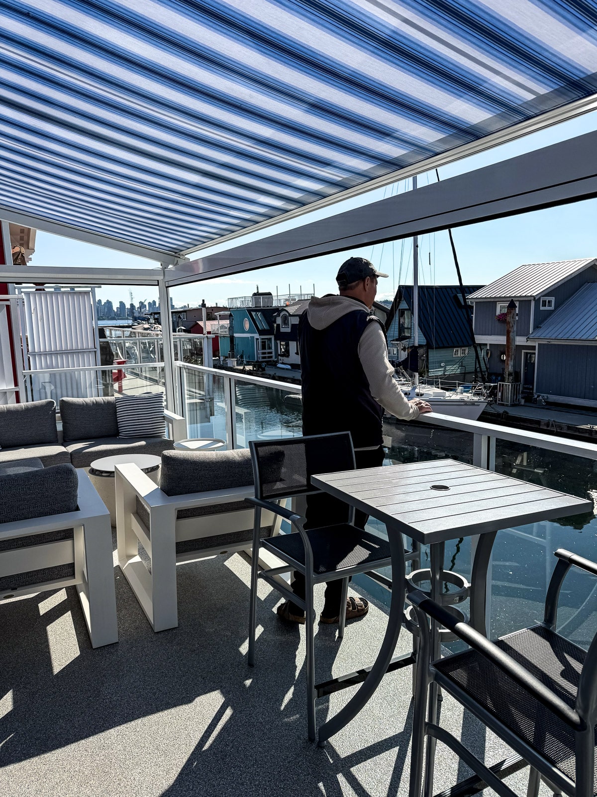 Mike on the deck in our floating home.