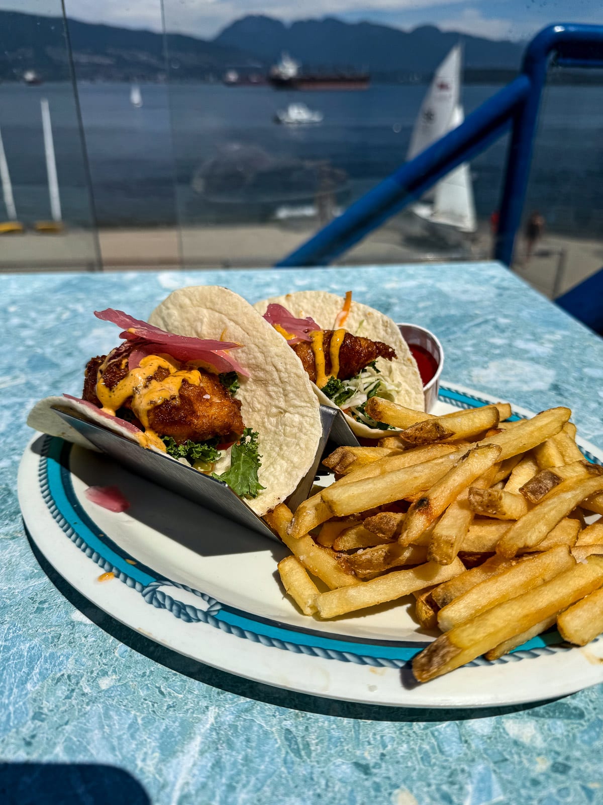 Our fish tacos at the Galley Patio.