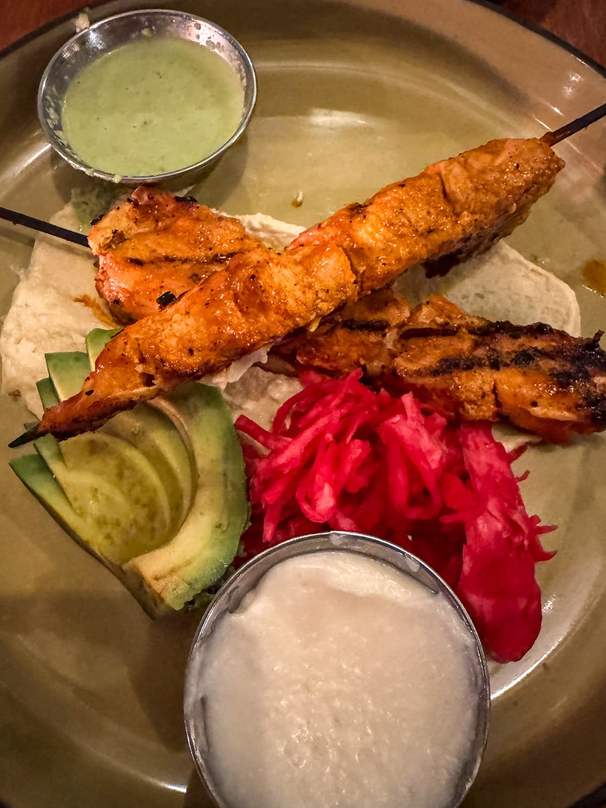 Chicken skewers at Nuba.
