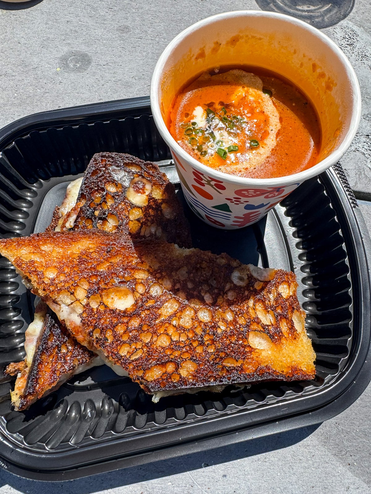 A grilled cheese and tomato soup at Isetta in North Vancouver.