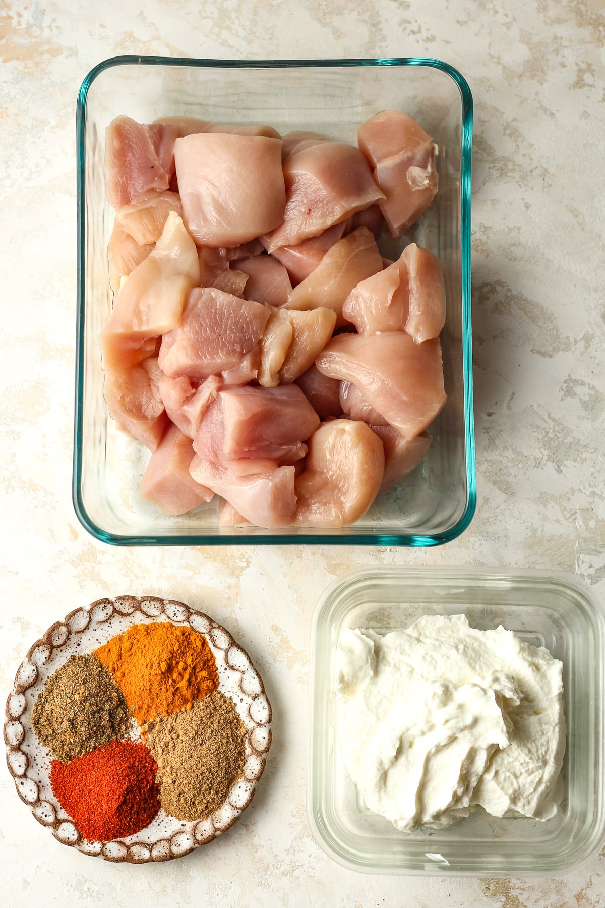 Ingredients for the chicken plus marinade.