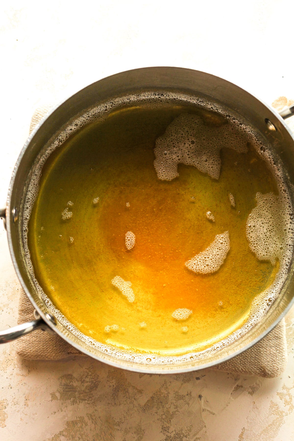 A pan of brown butter.