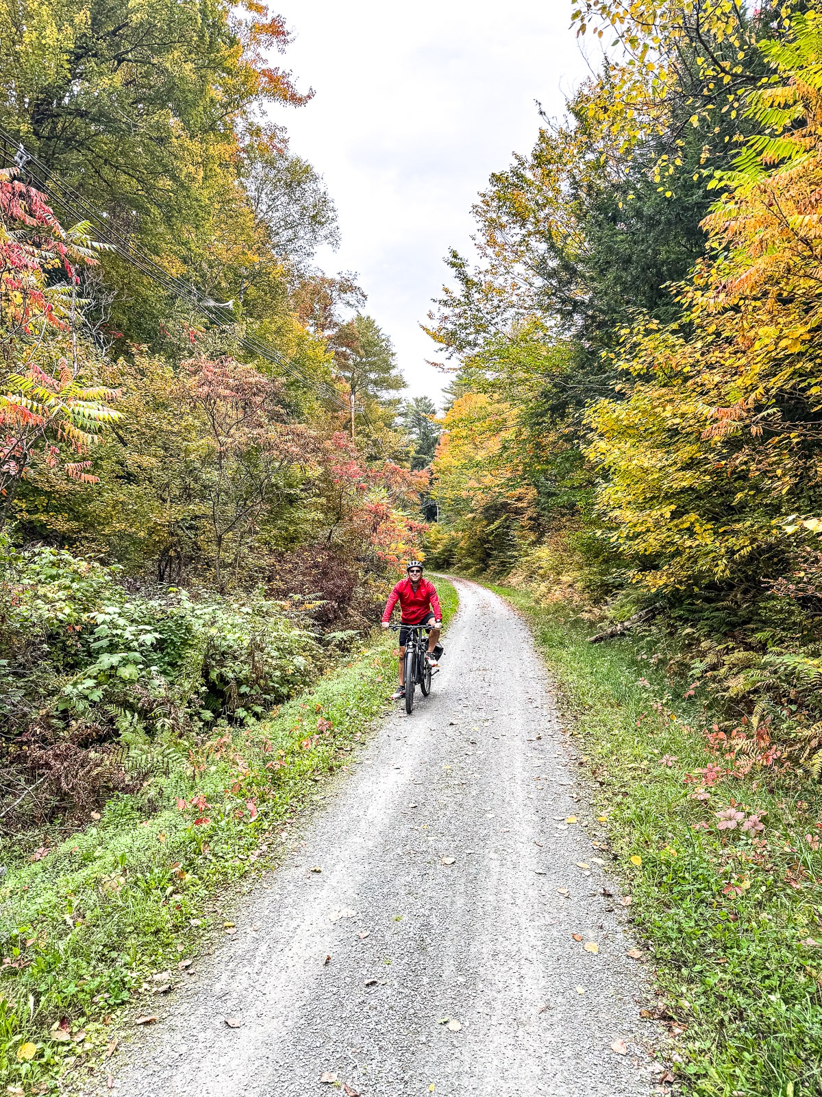 Mike riding along the trail.