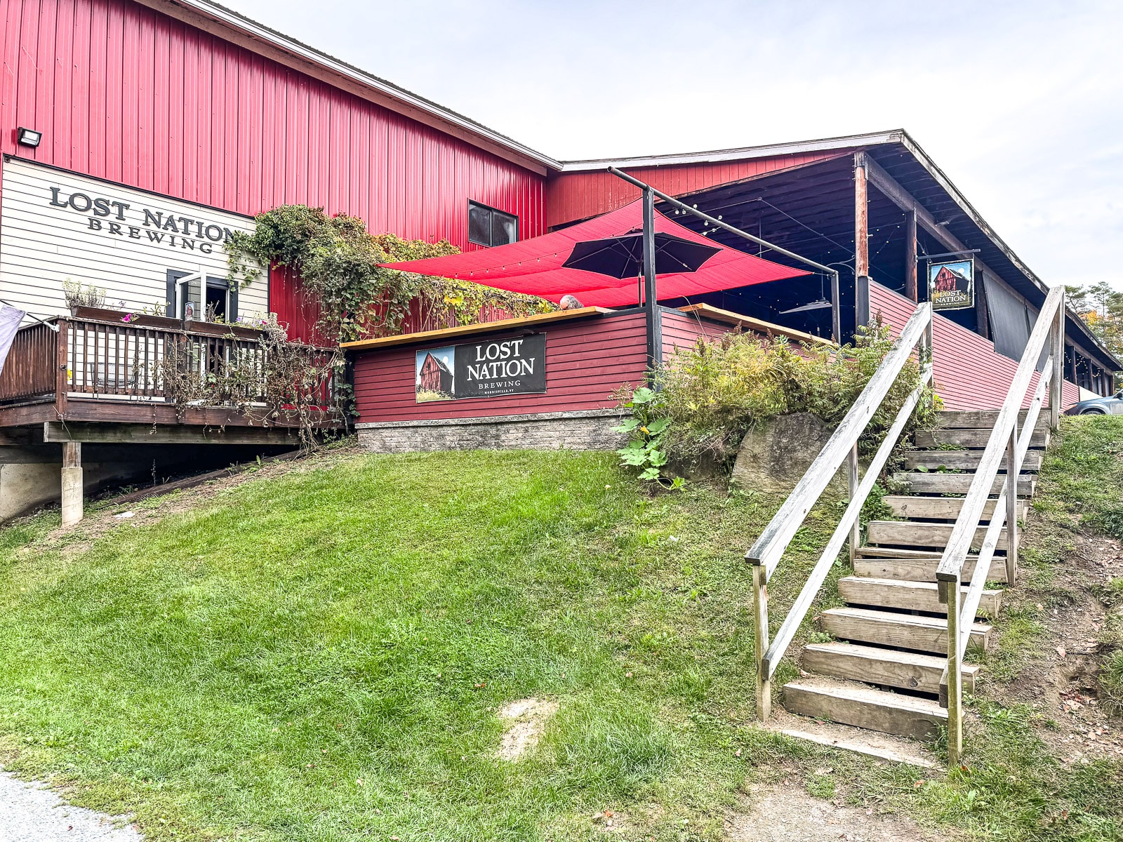 A photo of the outside of Lost Nation Brewing in Vermont.