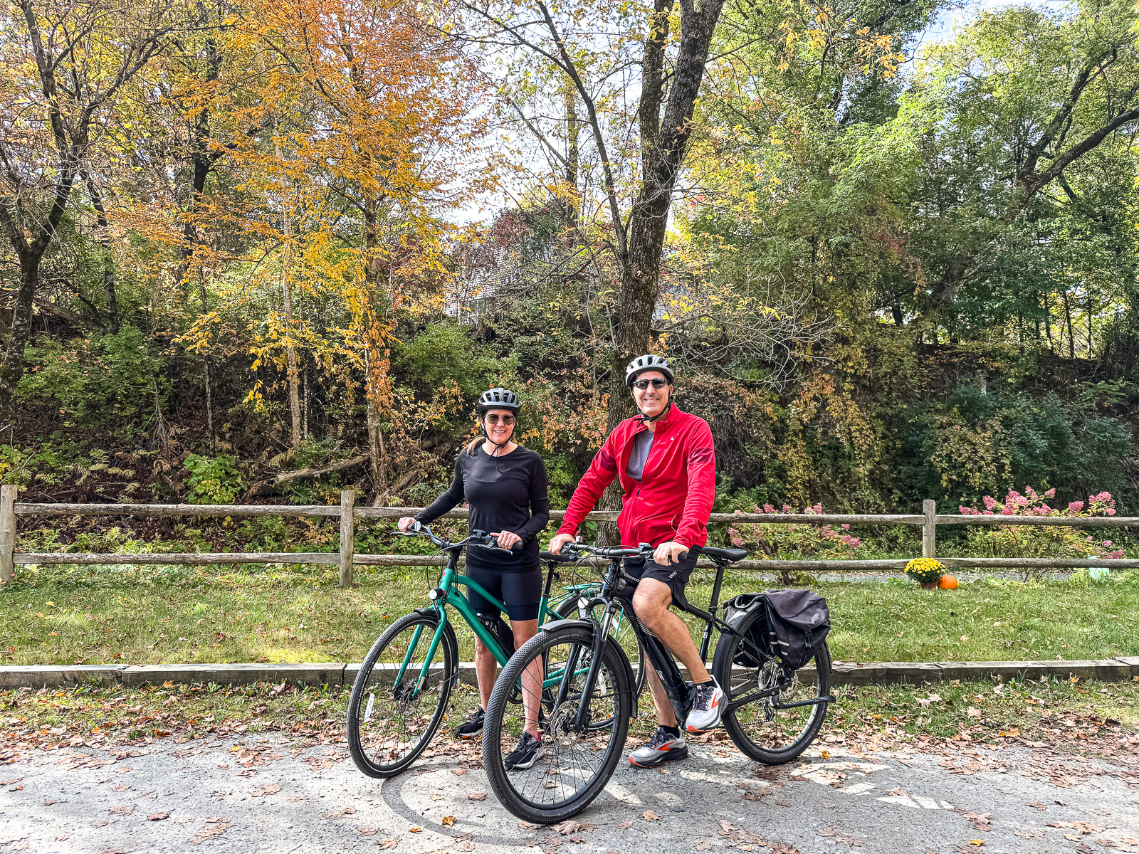 View of Mike and I along the trail as we begun our ride.