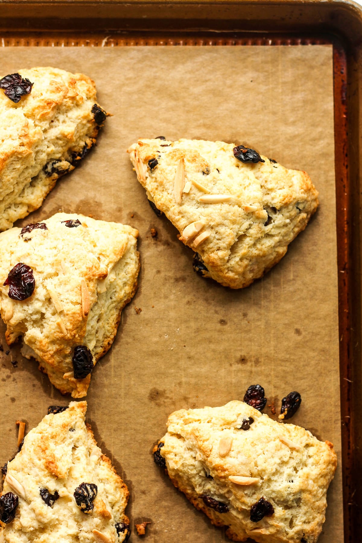 A pan of baked scones.