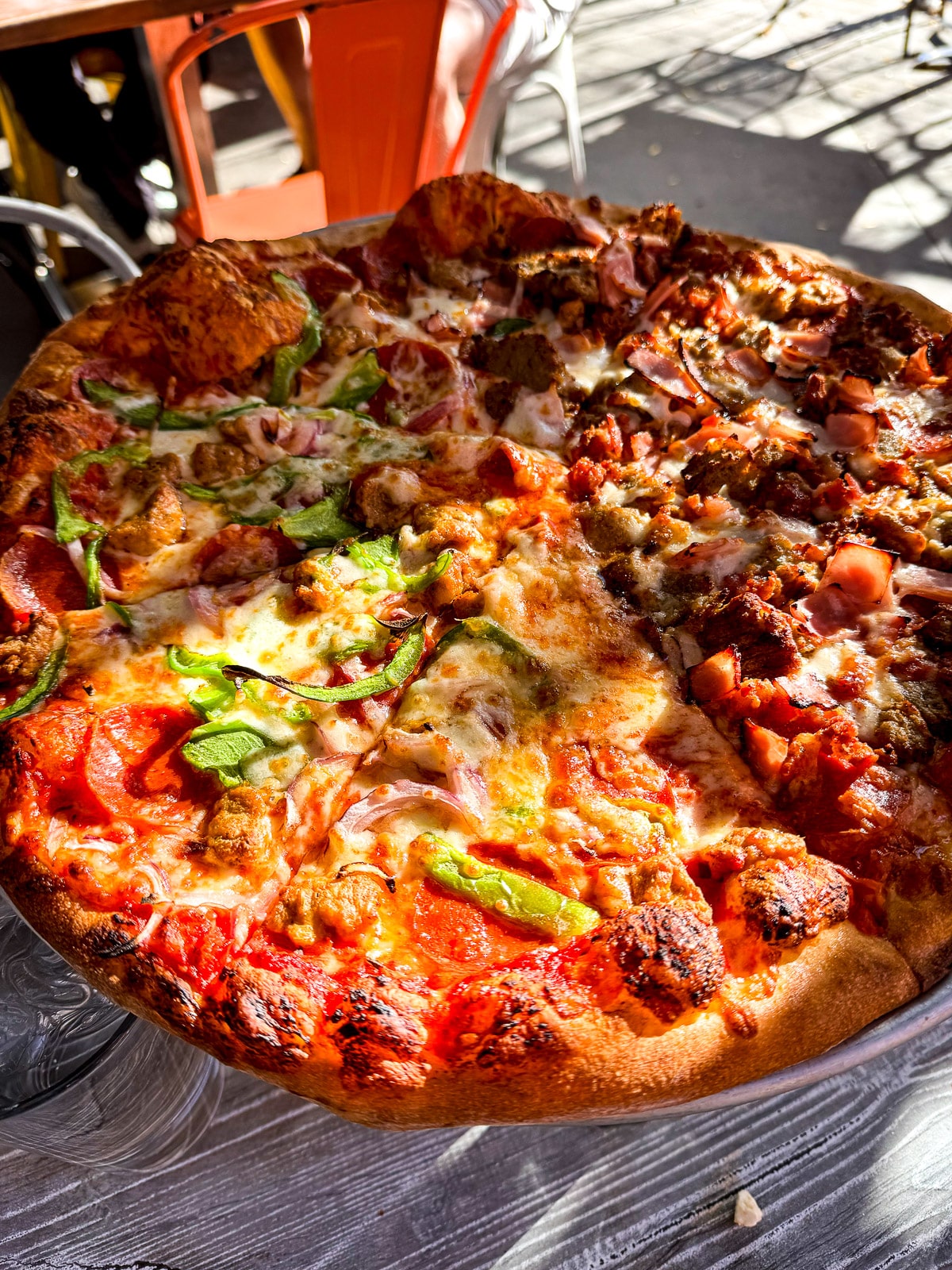 Our pizza at Piecasso's.